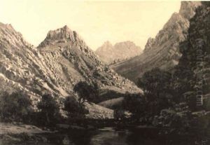 River Winding Through The Mountains by Tinus de Jongh