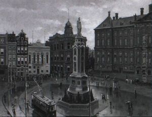 Het Naatje Op De Dam by Tinus de Jongh