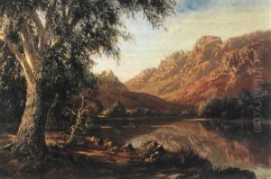 River Landscape, A Tree In The Foreground River Landscape, A Tree In The Foreground