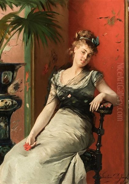A Lady Sitting In An Interior - view 1