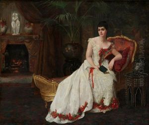 Reverie By The Fireplace by Gustave Leonhard de Jonghe