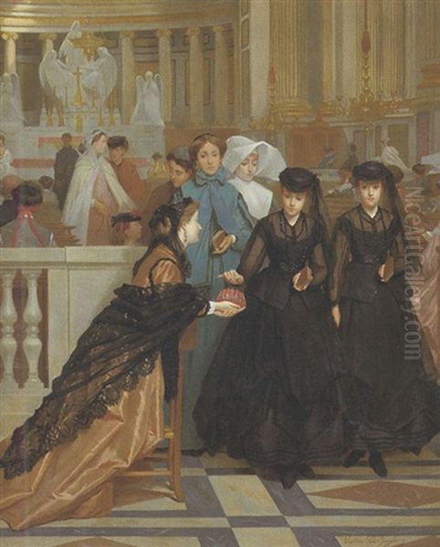 Elegantes A La Sortie De La Messe - view 1