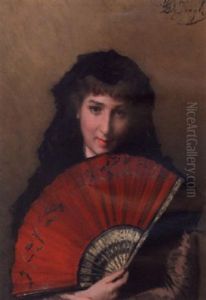 Portrait De Femme by Gustave Leonhard de Jonghe