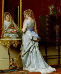 A Fair Reflection by Gustave Leonhard de Jonghe