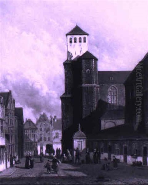 Figures Gathered At The Town Well - view 1