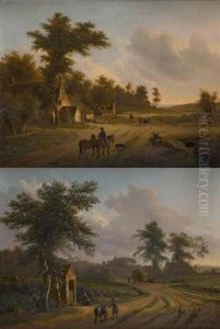 Paysages Animes (2 Works) by Jean-Baptiste de Jonghe
