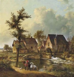 Chevaux A La Mare by Jean-Baptiste de Jonghe
