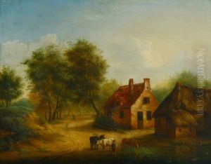 Dorflandschaft Mit Hirtenstaffage by Jean-Baptiste de Jonghe