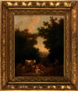 Repos De La Bergere Et Son Troupeau Imag by Jean-Baptiste de Jonghe