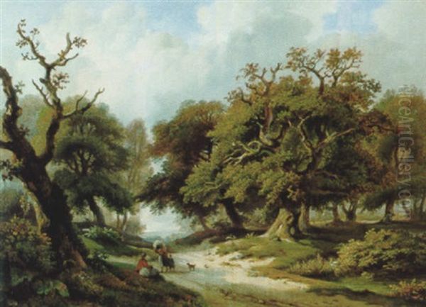 Fluslandschaft Mit Wanderern - view 1