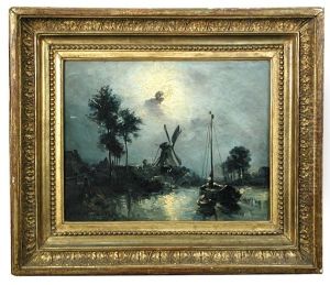 Moonlight Scene With A Windmill by Johan Barthold Jongkind