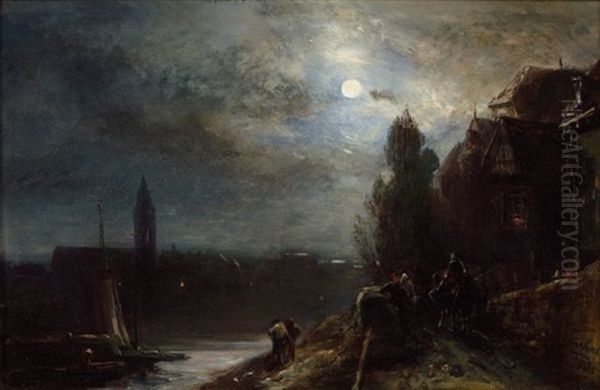 Effet De Lune Sur L'escaut - 1853 - view 1