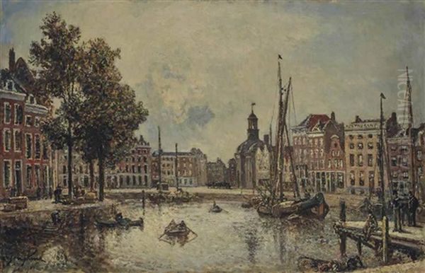 Le Port De Rotterdam, Le Matin : Vue Sur La Bourse - view 1