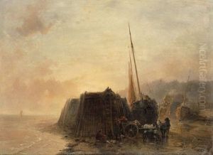 Pecheurs Sur La Cote Normande by Johan Barthold Jongkind