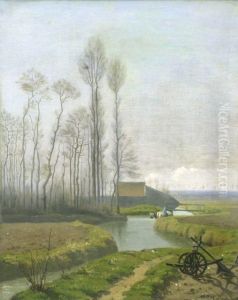 Herbstlandschaft Mit Flusslauf Herbstlandschaft Mit Flusslauf