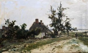 Chaumiere Dans Un Paysage by Johan Barthold Jongkind