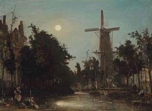 Lavandieres Au Bord Du Canal, Pres De Rotterdam Lavandieres Au Bord Du Canal, Pres De Rotterdam