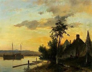 Bords De Riviere, Hollande by Johan Barthold Jongkind