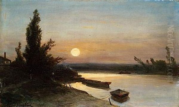 Paysage De Riviere Au Crepuscule - view 1