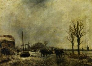 A Winter Landscape With Figures Skating