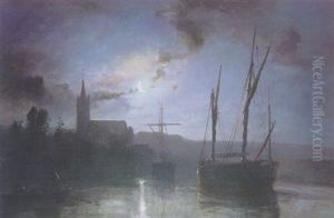 Les Voiliers A L'ancre by Johan Barthold Jongkind