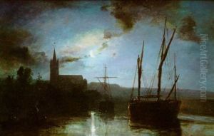 Les Voiliers A L'ancre by Johan Barthold Jongkind