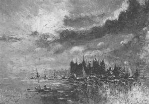 Ansicht Einer Hafenstadt by Johan Barthold Jongkind