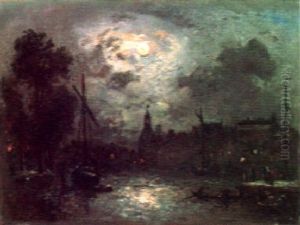 Vue Sur La Bowede A Amsterdam by Johan Barthold Jongkind