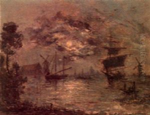 Ships Off The Coast by Johan Barthold Jongkind