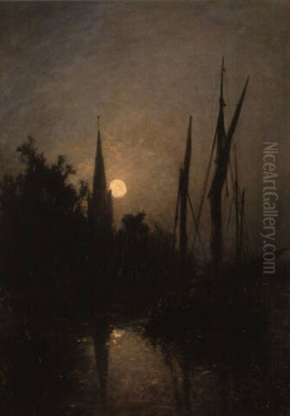 Bateau De Peche Au Clair De Lune - view 1