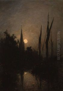 Bateau De Peche Au Clair De Lune by Johan Barthold Jongkind