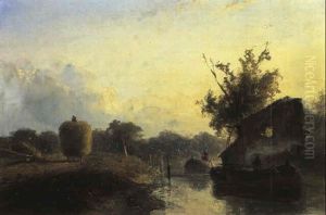 Bord De Canal, L'ete by Johan Barthold Jongkind