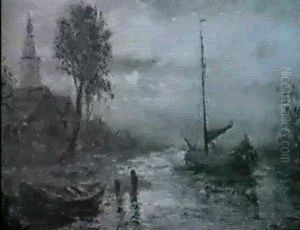 Fishing Boats At Twilight by Johan Barthold Jongkind