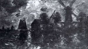 Windmills by Johan Barthold Jongkind