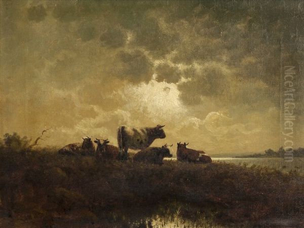 Cattle In A Luminescent Landscape - view 1