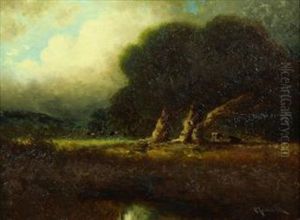 Cattle Grazing Among The Oaks