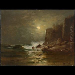 Full Moon On Rocky Coastline by Carl Henrik Jonnevold