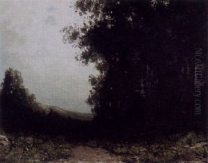 Darkness Falling On A Wooded Path by Carl Henrik Jonnevold