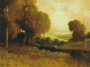 River Landscape With Cattle by Carl Henrik Jonnevold