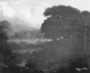 Landscape With Cows In A Clearing by Carl Henrik Jonnevold