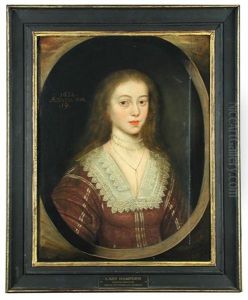 Portrait Of A Lady, Traditionally Believed To Be Lettice Knollys, Lady Hampden by Cornelis Jonson Van Ceulen