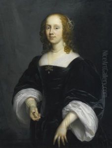 Portrait Of A Lady In Black by Cornelis Jonson Van Ceulen
