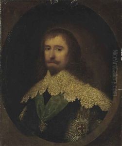A Portrait Of A Gentleman, Bust-length, With A Lace Collar And Wearing The Badge And Star Of The Order Of The Garter, In A Feigned Oval