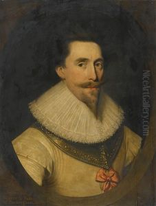Portrait Of A Nobleman, Possibly Dudley Carleton, 1st Viscount Dorchester by Cornelis Jonson Van Ceulen