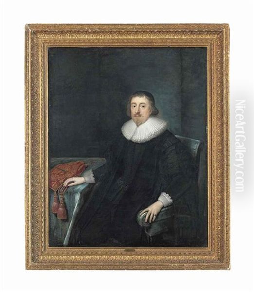 Portrait Of Sir Thomas Savage, 1st Viscount Savage (1589-1635), Three-quarter-length, Seated, In His Robes Of Office As Lord Chancellor... - view 1