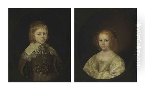 Portrait Of A Boy; Portrait Of A Girl, Traditionally Identified As James, Duke Of York (later James Ii, Son Of Charles I) And His Sister... (pair) - view 1