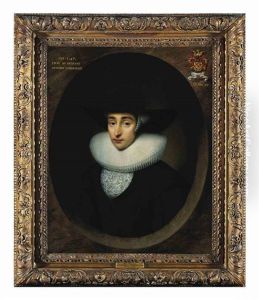 Portrait Of Maria Thielen In A Black Dress And Beaver Hat, A Ruff, Lace Cap And An Embroidered Partlet