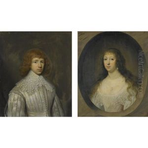 Portrait Of John Huxley (+ Portait Of Elizabeth Tryon; Pair)