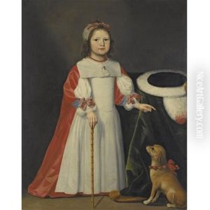 Portrait Of A Boy With A Dog by Cornelis Jonson Van Ceulen