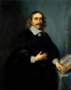 Portrait De Ijsbrand Van Diemerbroeck, Professeur De Medecine A Utrecht by Cornelis Jonson Van Ceulen